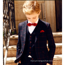 Handsome boy Check Pattern Inglaterra Style Alta qualidade Festa Elegant Flower Boy Suits